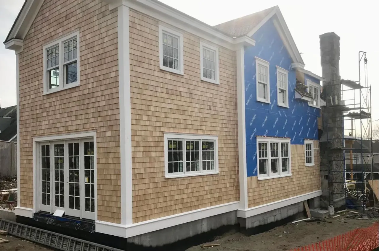 side of house with porch